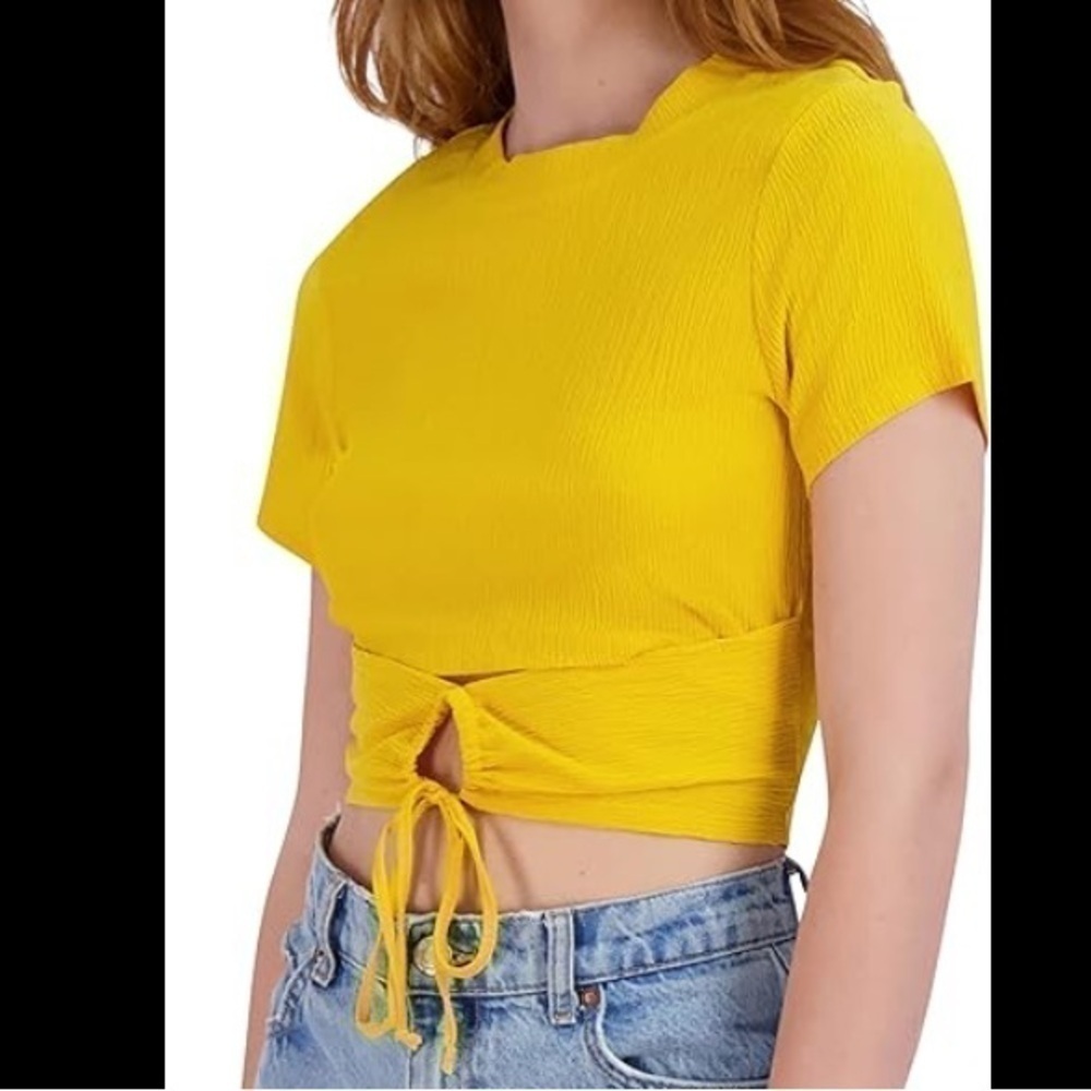 NWT BCBG Marigold Tie Crop Top
